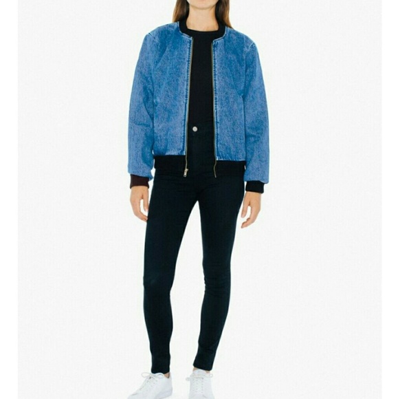 American Apparel Denim Bomber Jacket - Picture 3 of 4
